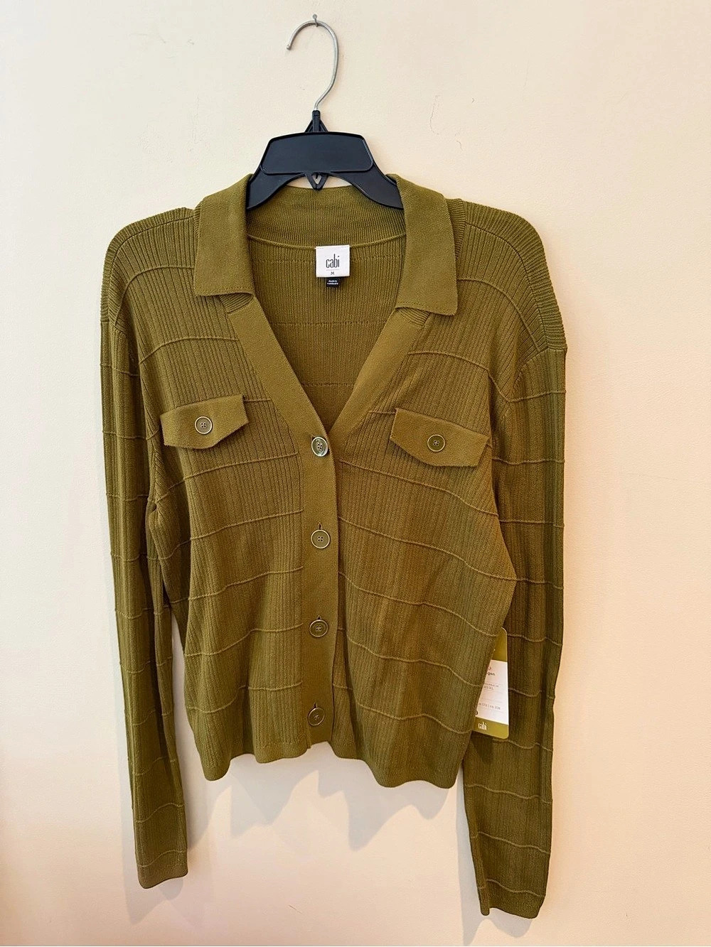 cabi Exec Cardigan in Green Size Medium NWT